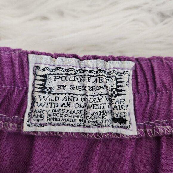 Vintage Robin Brown Portable Art Handpainted Western‎ Buffalo Horse Maxi Skirt - Picture 2 of 16